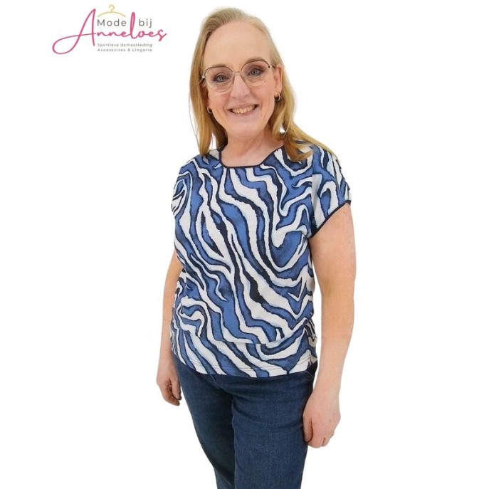 Enjoy Top V Hals 169613 contrast bies jeans